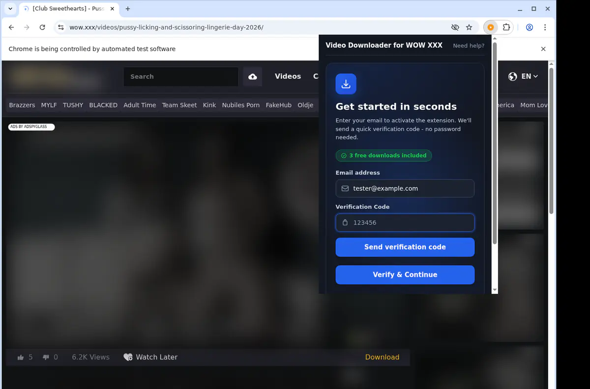 Wowxxx Video Downloader browser extension screenshot 4